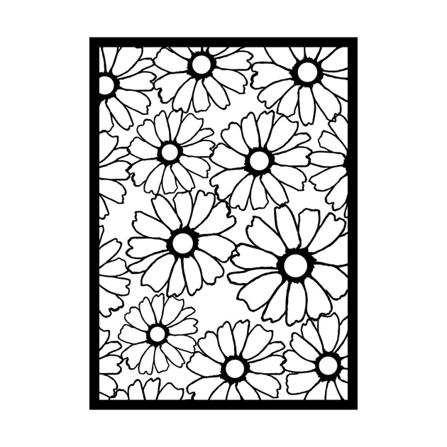 5x5 Flower Pattern Stencil, Size: 5 x 5, Beige