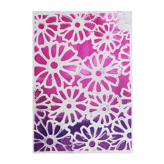 Flower Stencil - Designed to print with 5x7 Gelli Arts® printing plate