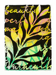 Leaves & Script Stencil - Designed by Giovanna Zara! (5x7